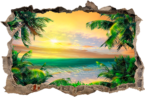 Agujero Playa En El Caribe - Dizzy Trolls Movie Smashed Wall Decal Graphic Wall (500x350)