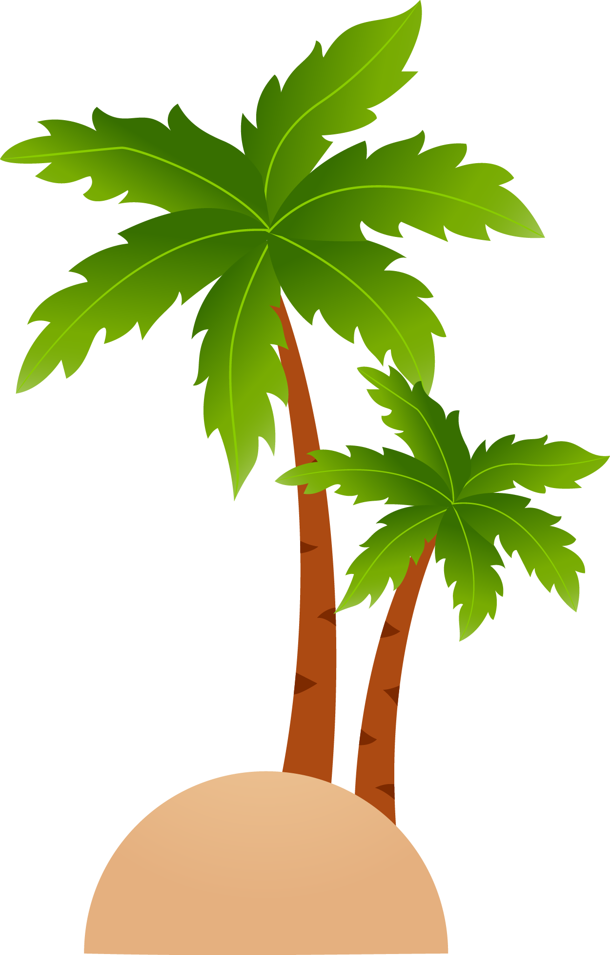Tropical Islands Resort Cartoon Clip Art - Coconut Tree Cartoon Vector (1250x1955)