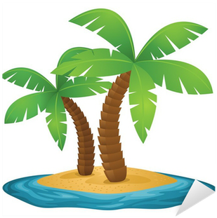 Vinilo Pixerstick Isla, Palmeras, Mar, Playa • Pixers® - Palme Clipart (400x400)