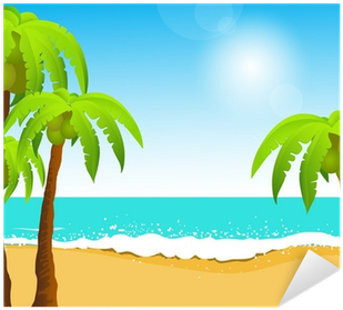 Vinilo Pixerstick Perfecto Tropical Playa De Arena - Vector Graphics (400x400)