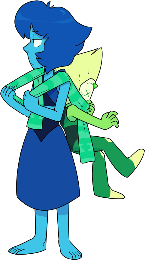 Clothing Green Fictional Character Vertebrate Cartoon - Lapis And Peridot Png (607x959)