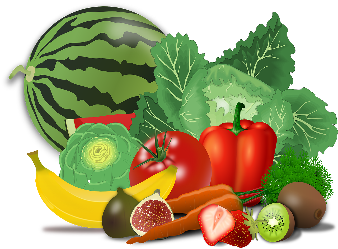 Vegetables Free Vegetable Clipart Pages Of Public Domain - Healthy Food Png (1280x943)