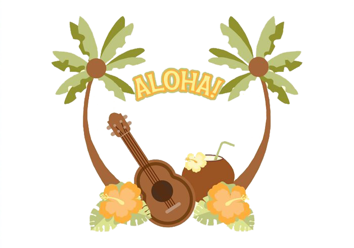 Hawaiian Ukulele Illustration - Hawaiian Vector (717x502)