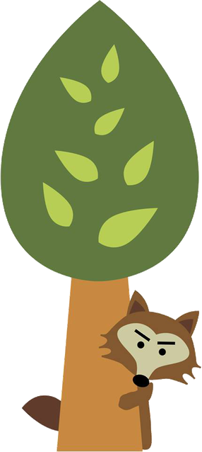 Behind The Tree Clipart - Little Red Riding Hood Trees Clipart (286x638)