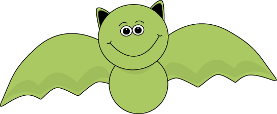 Green Halloween Bat - Cute Halloween Bat Clipart (546x225)