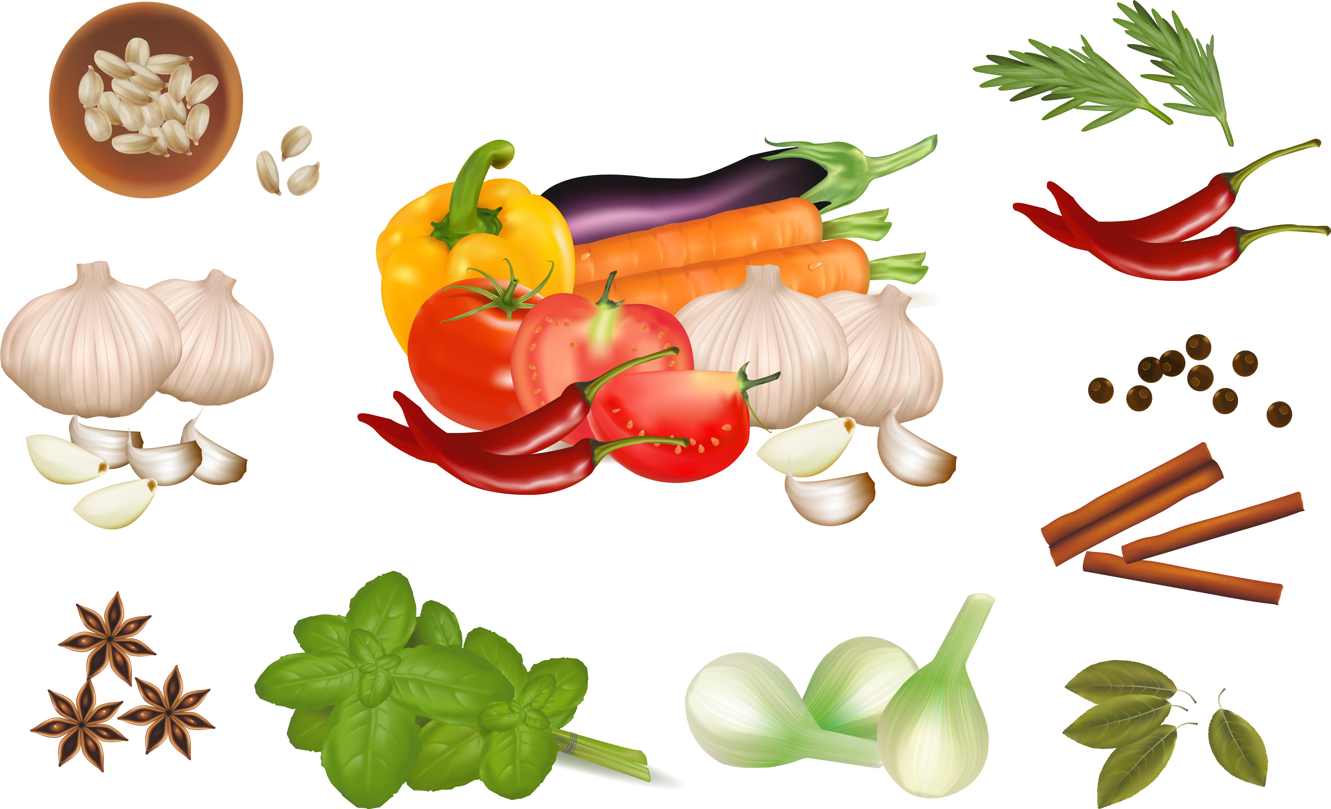 Spice Chili Pepper Clip Art - Especias Vector (5311x3283)