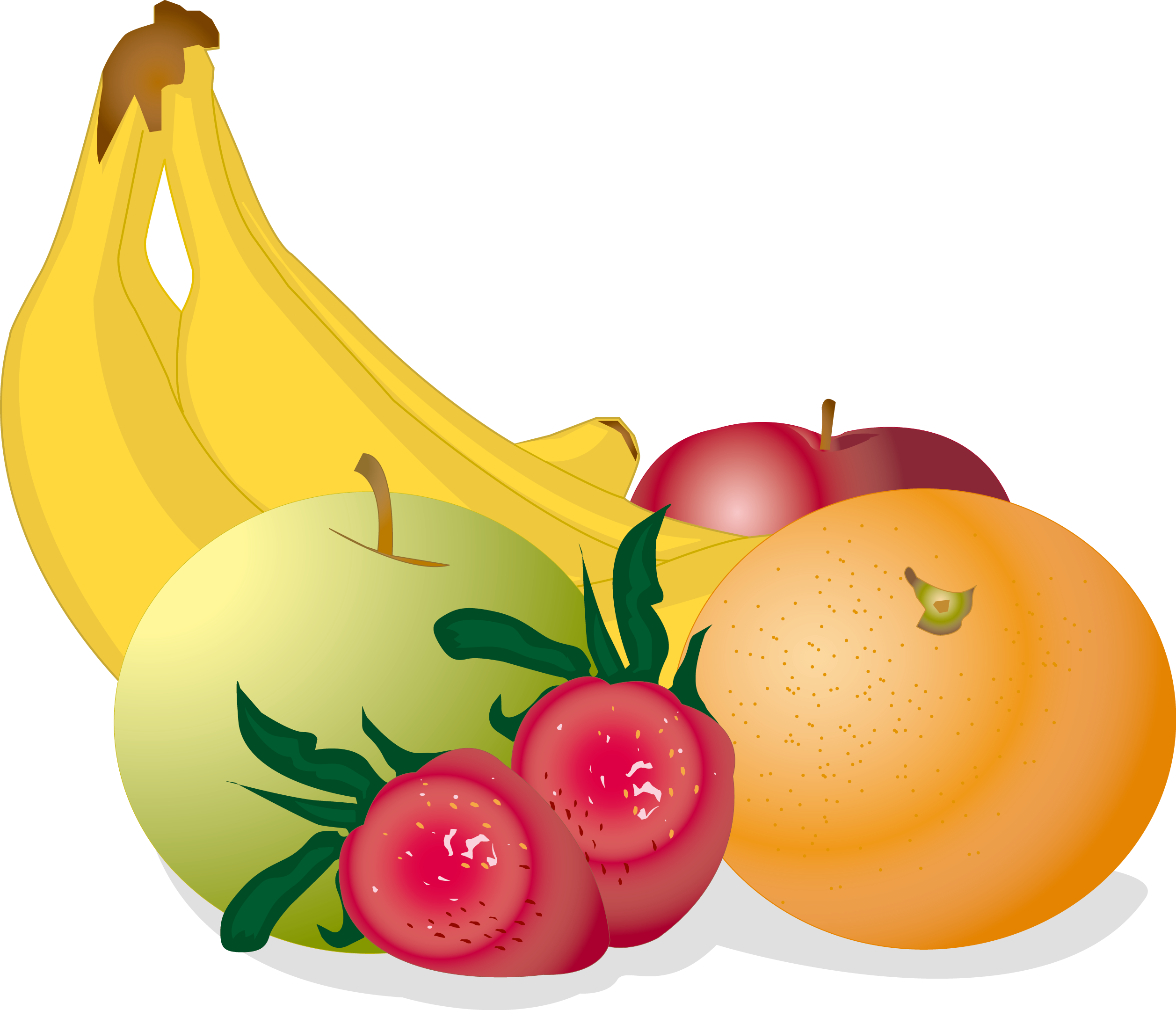 Fruit Strawberry Banana Illustration - Fruits And Vegetables Vector Png (2514x2159)