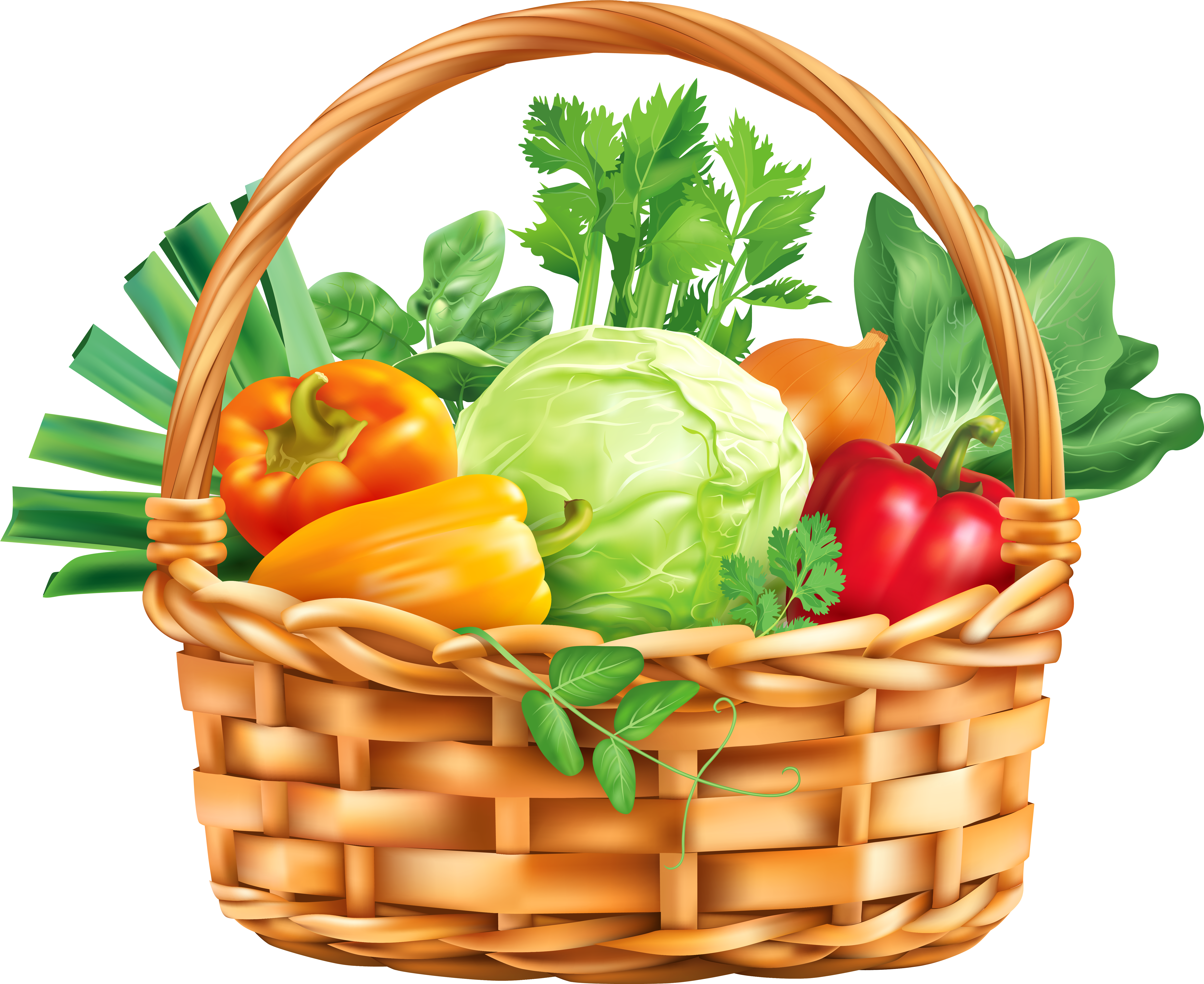 Vegitable Basket Png Clipart Image - Vegetable Basket Clip Art (6340x5181)