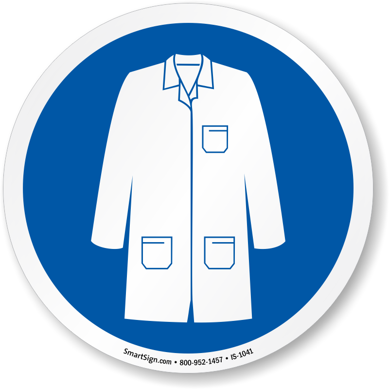 Wear Labcoat Symbol Sign - Personal Protective Equipment Lab Coat (800x800)