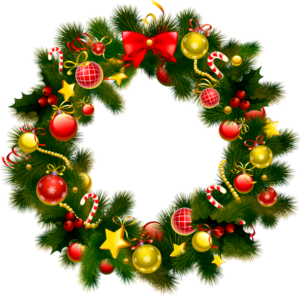 Furniture - - Christmas Wreath Clipart Transparent (615x605)