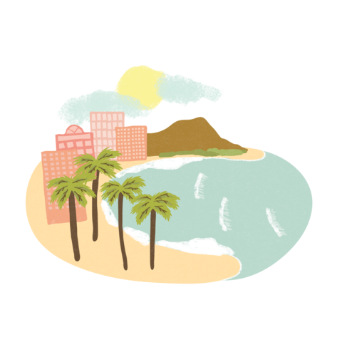 Waikiki Art Print - Waikiki (480x480)