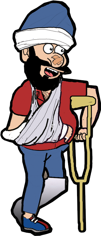 Broken Leg Cartoon Png (1000x856)