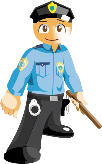 Police Cartoon Security Guard Career - 卡通 职业 (600x600)