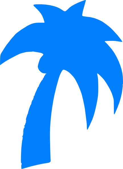 Blue Palm Tree Clip Art (432x595)
