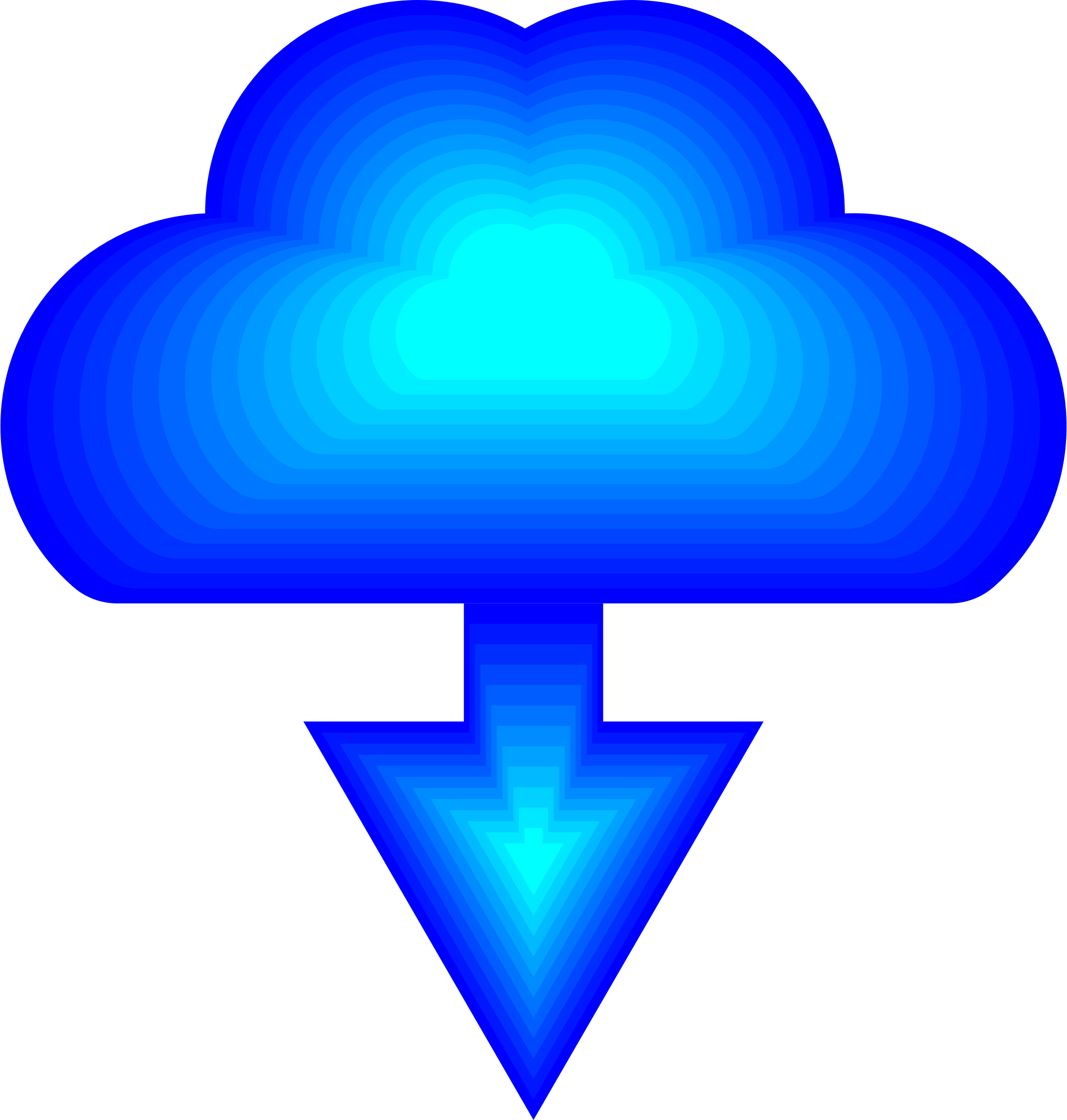 Big Image - Download Cloud Icon (2134x2240)