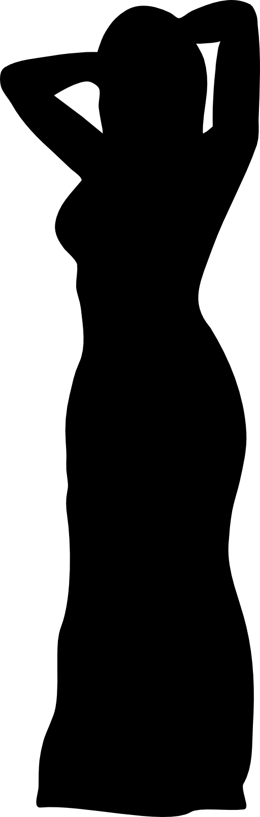 Black Dress Clipart Clipart Transparent - Woman In Dress Silhouette Png (958x3010)