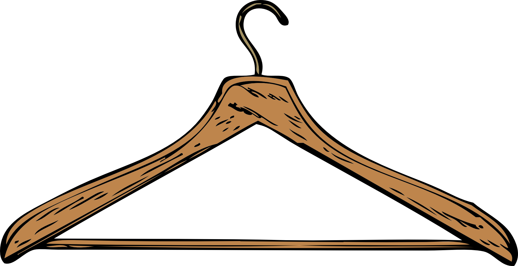 Dress On Hanger Clipart Black And White - Clothes Hanger Clip Art (1969x1010)