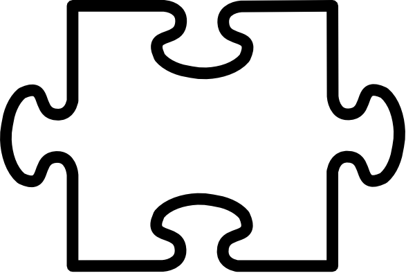 White Puzzle Clip Art At Clker - Puzzle Piece Coloring Page (600x404)