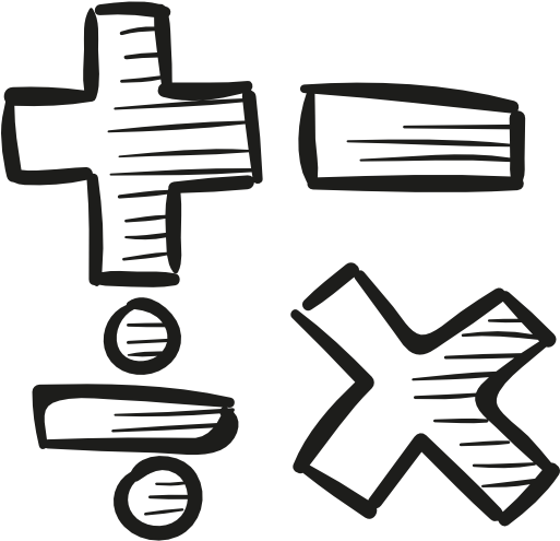 Math Symbols Black And White Clip Art Download - Math Tumblr Png (512x512)