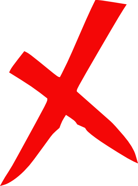 Red Wrong Cross Clip Art At - Red Cross Icon Png (444x599)