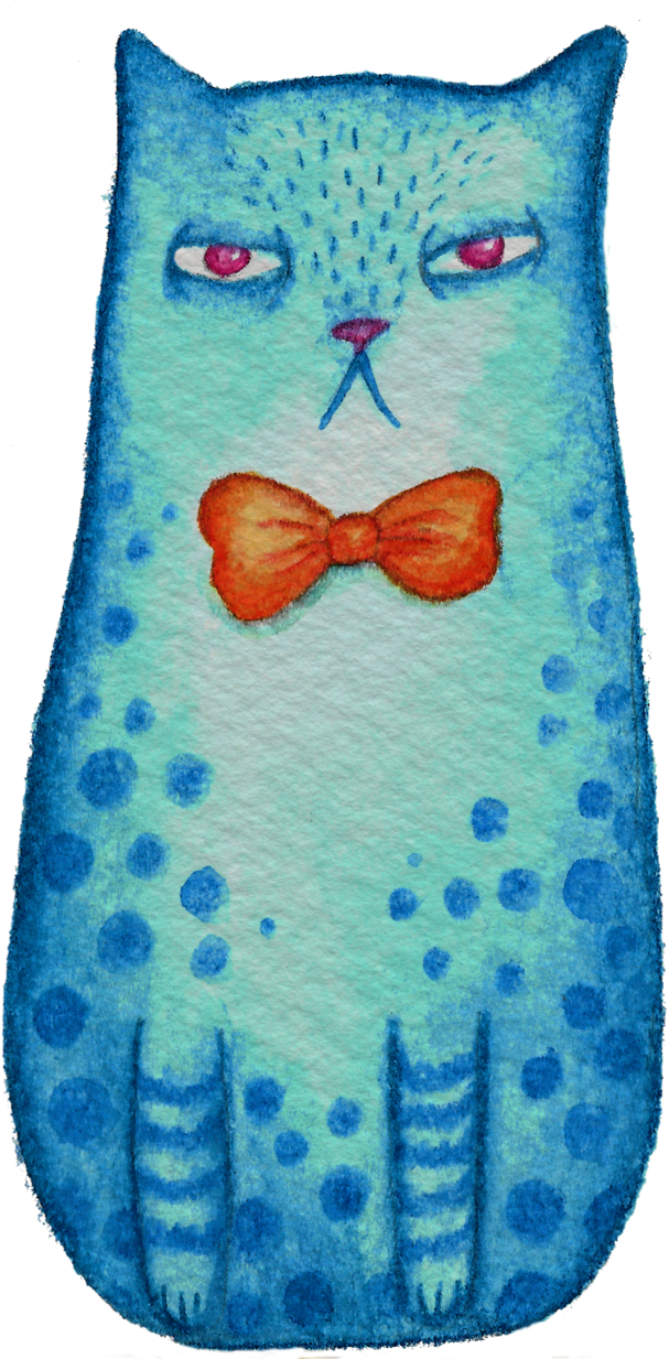 Free Blue Kitty Clipart - May 28 (648x1232)