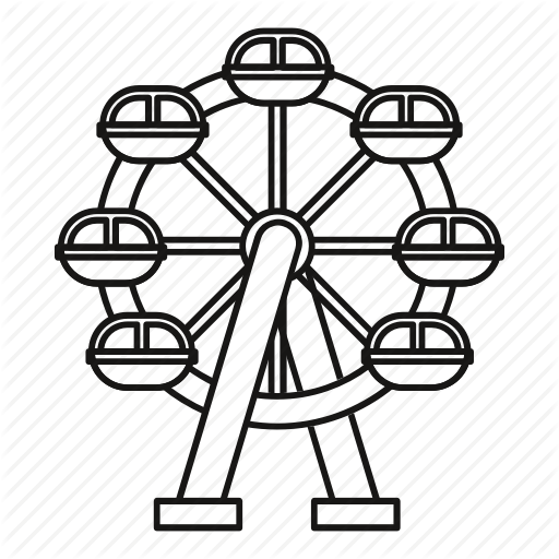 Ferris, Line, Motion, Outline, Park, Spin, Wheel Icon - Icon (512x512)