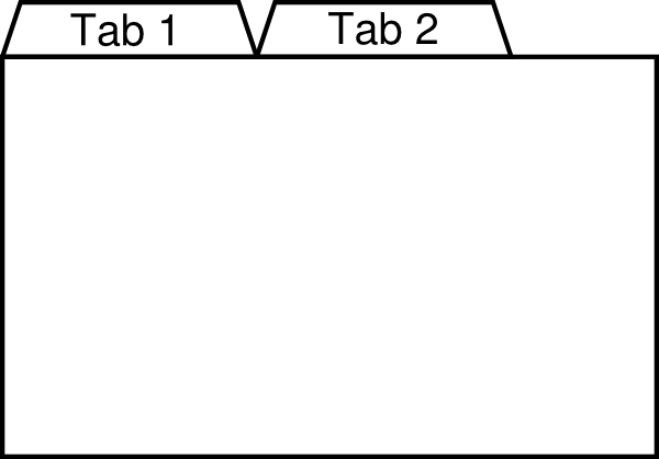 Tab Clipart Black And White (600x418)