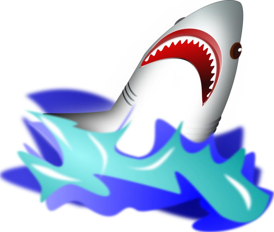 Clip Arts Related To - Shark Jumping Out Of Water Clipart (958x810)
