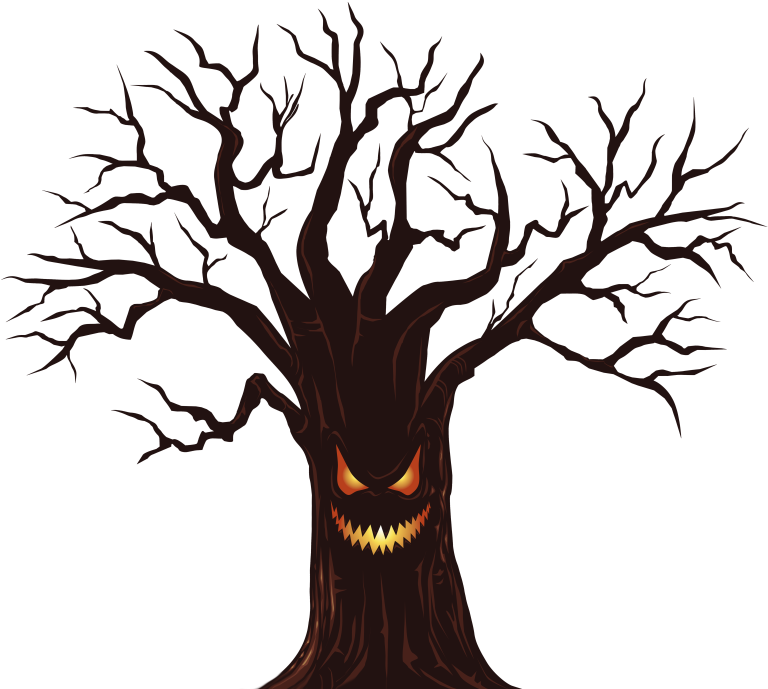 Spooky Tree Clip Art - Scary Tree Cartoon Png (800x700)