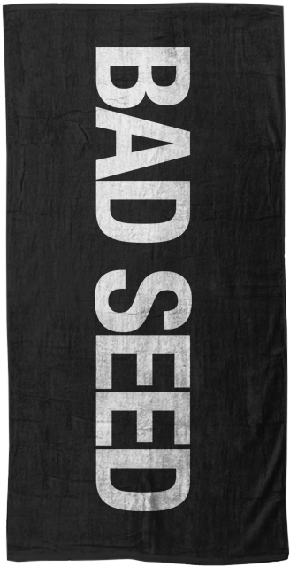 Bad Seed Black Beach Towel - Communication Studies (700x700)