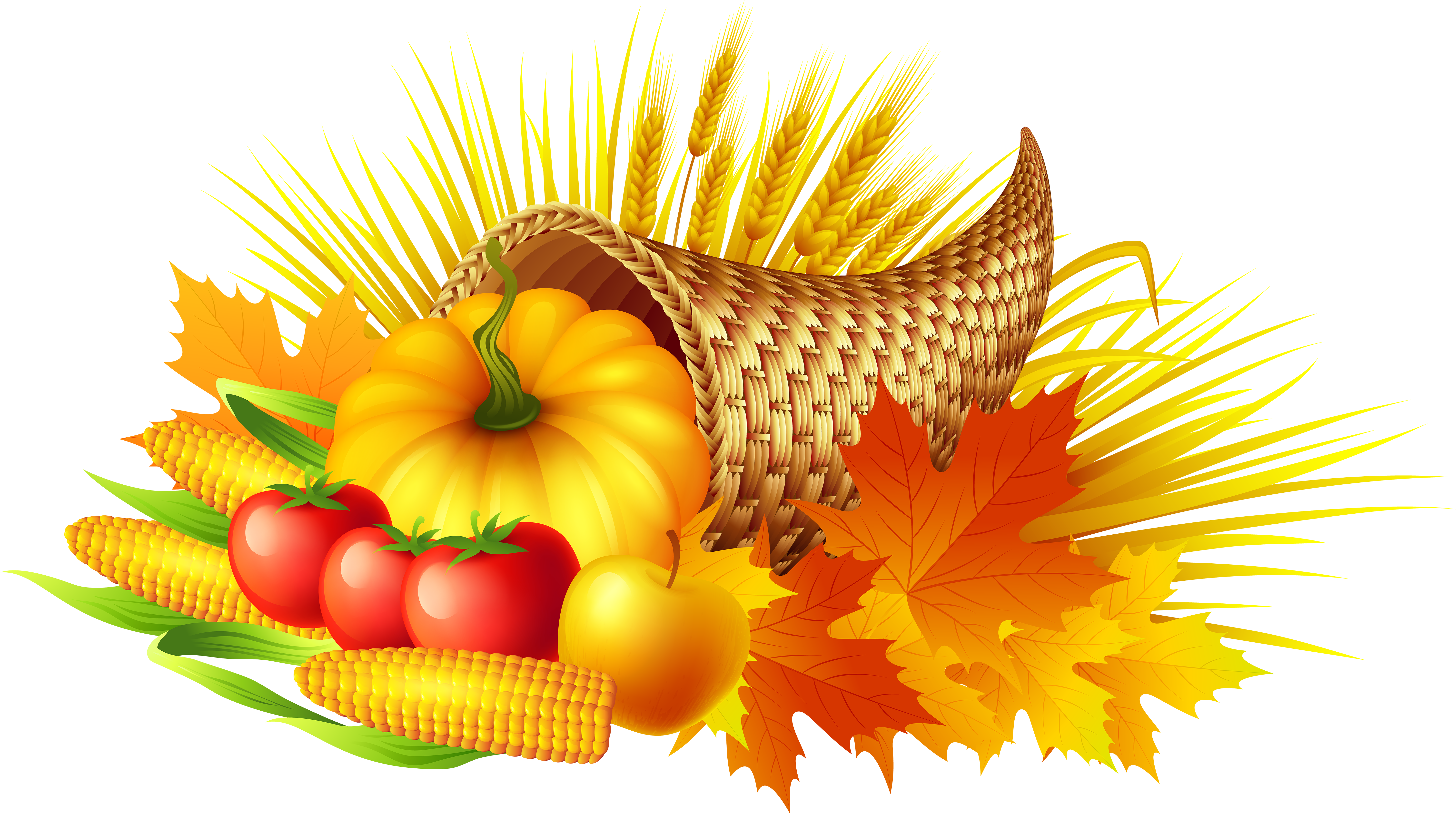 Thanksgiving Cornucopia Transparent Png Clip Art Image - Thanksgiving Png (6000x3398)
