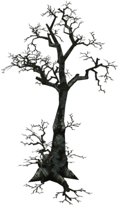 Low Poly Dead Tree Set 3d Model Low-poly Obj Fbx Ma - Silhouette (500x500)