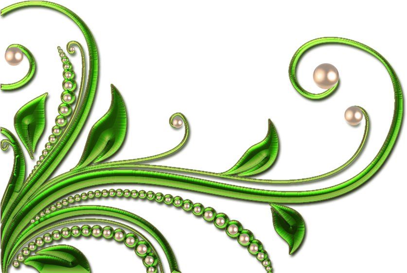 Leaves And Pearls Png By Melissa - Swirls Green Blue Png (900x666)