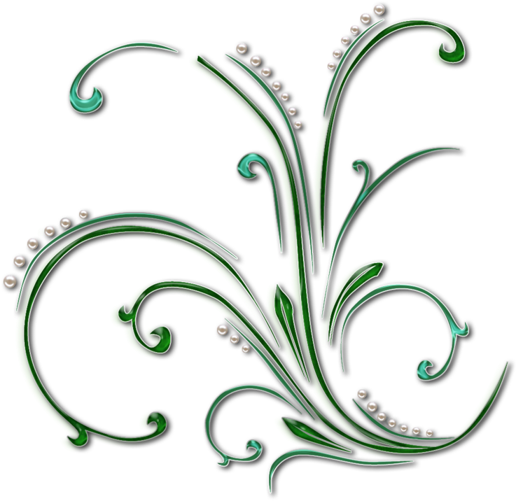 Green Swirls With Pearls Png By Melissa - Volute (800x761)