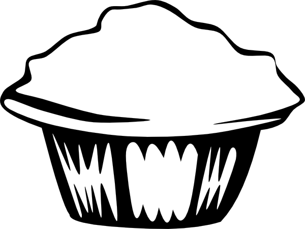 Muffin Clip Art Black And White (600x450)