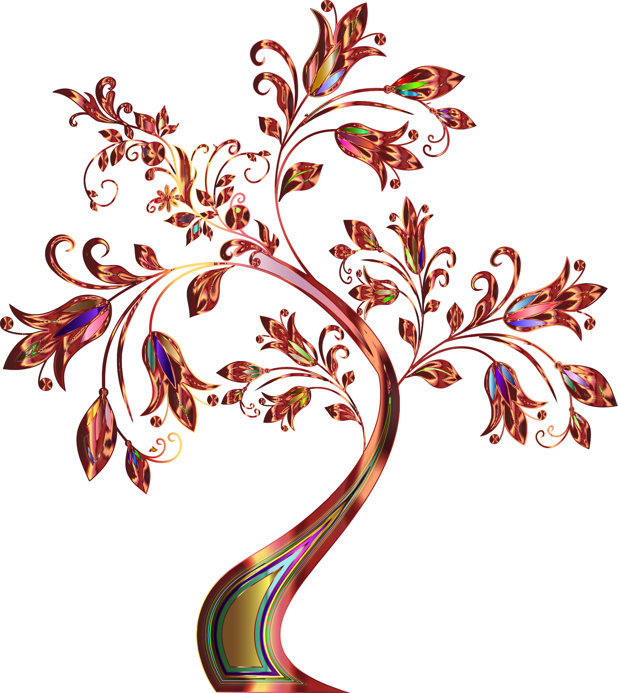 Big Image - Flower Floral Plant Vinyl Wall Art (black) (2033x2280)