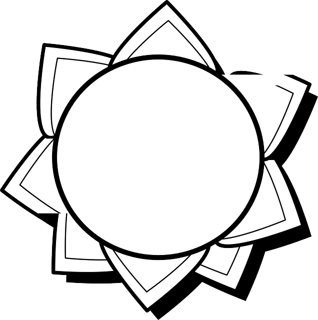 Star, Solar, Cartoon, Line Art, Nature, Flower - Morning Greetings In Chinese (636x640)