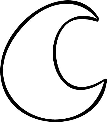 Crescent Moon Hand Drawn Outlined Shape Vector - Hand Drawn Crescent Moon (400x400)