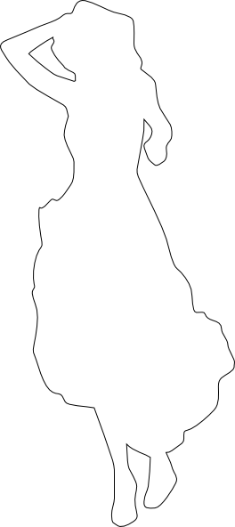Clean White Silhouette Of A Woman Clip Art - Man And Woman White Silhouette (264x592)