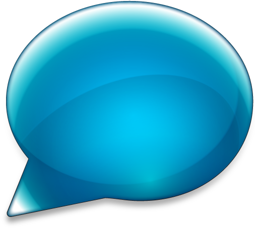 Bubble Icon Png - Blue Text Bubble Icon (512x512)