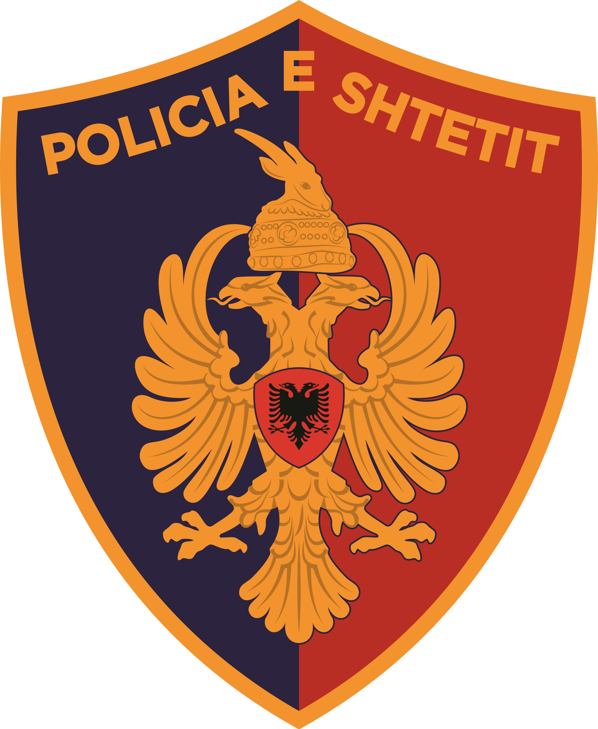 Police Badge Outline 15, Buy Clip Art - Policia E Shtetit Logo (2000x2435)