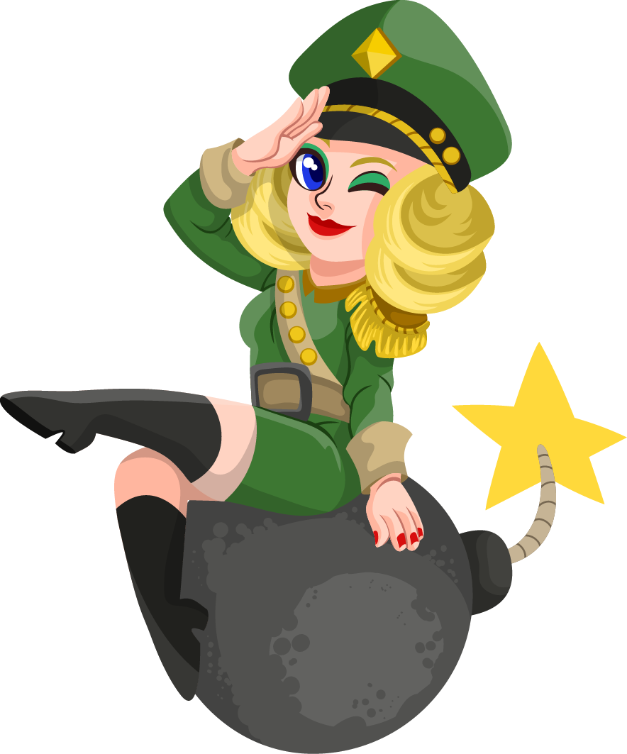 Military Clipart Female Soldier - Woman Soldier Cartoon (884x1063)