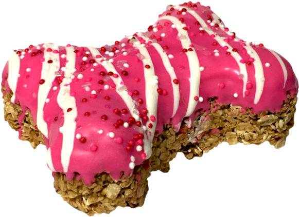 Valentine's Day Granola Dog Bone - Chocolate Cake (600x600)