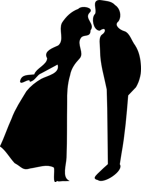 Couple Silhouette Clip Art (462x597)