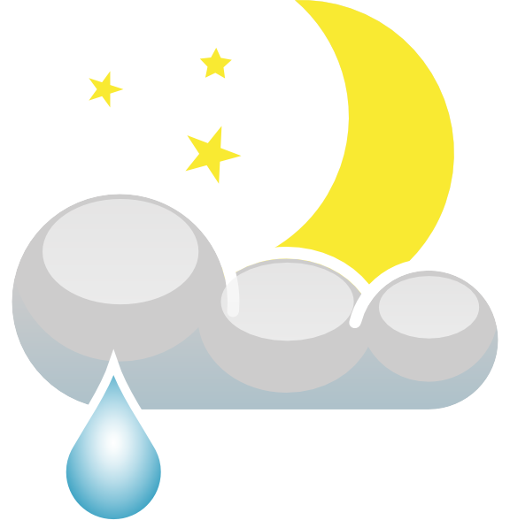 Rain At Night Clip Art - Raining At Night Clipart (576x597)
