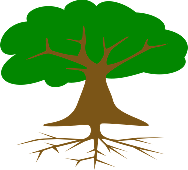 Baum, Wurzeln, Blätter, Querschnitt - Arbol Con Raices Dibujo (375x340)