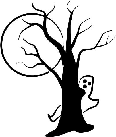 Halloween Tree Drawing At Getdrawings - Ghost Clipart (431x514)