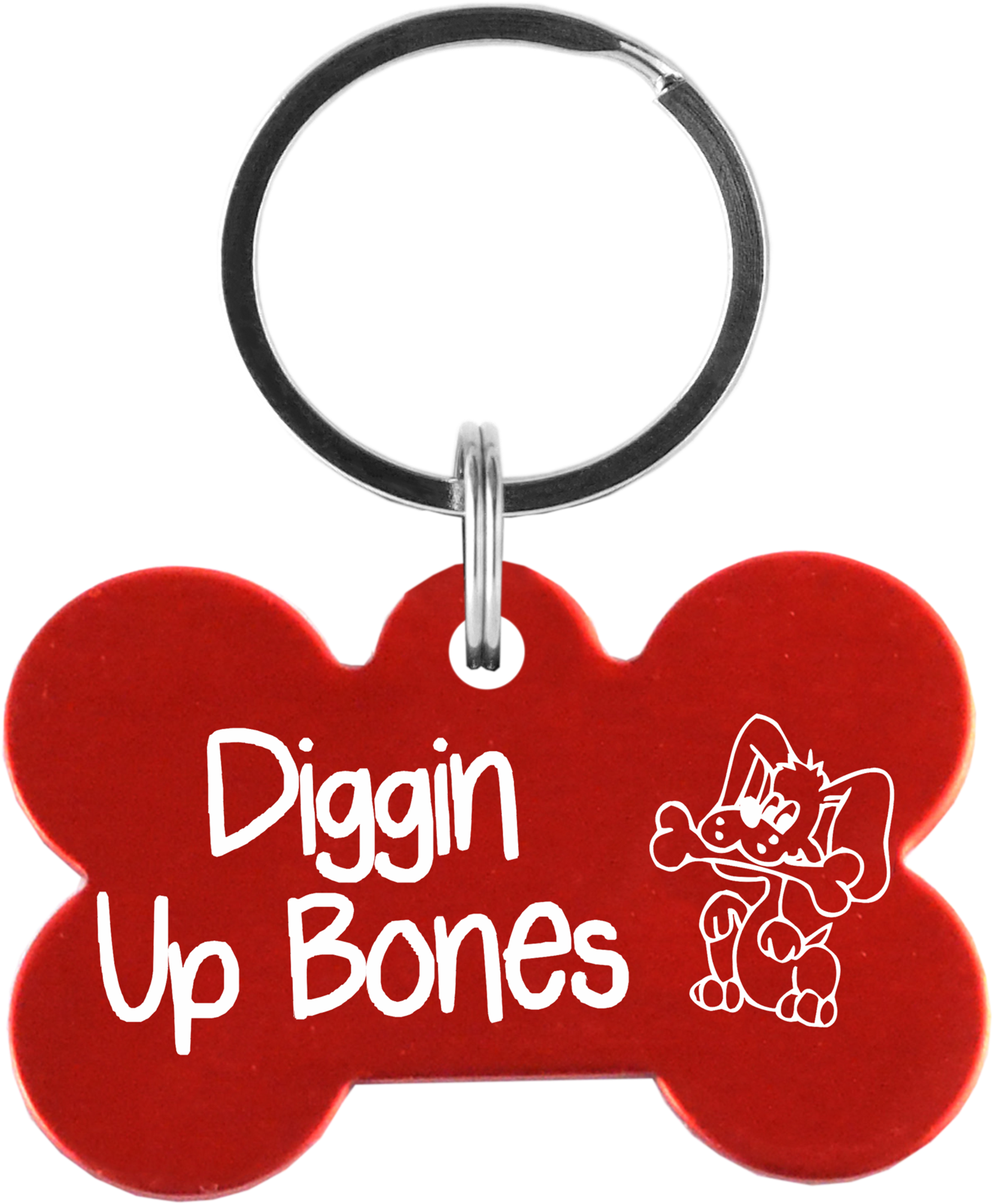 Red Bone Shaped Anodized Aluminum Key Chain With Laser - Rotes Girly T-shirt Frauen Hund Hunde Fun Spaß Ek006 (2048x2048)