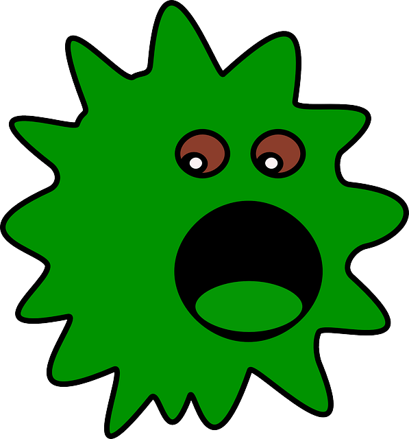 Eyes, Computer, Black, Green, Virus, Face, Cartoon - Virus Clipart (597x640)