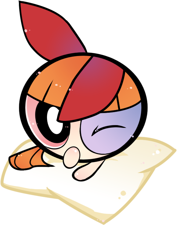 Power Puff Girls -blossom On The Cushion By Witchkirke - Power Puff Girls Blossom Brick (631x813)